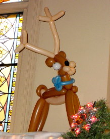 A balloon reindeer